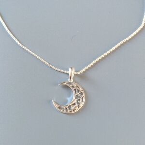 Lingna Jewelry Crescent Moon Necklace 925 Sterling Silver Boutique Boxed NWOT